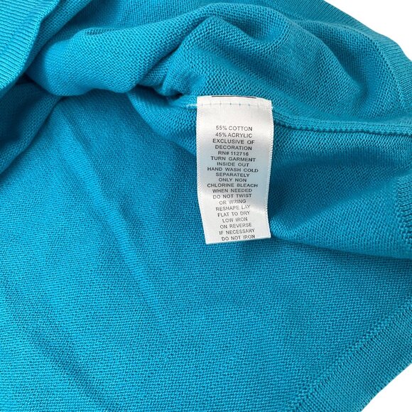 Quacker Factory Womens Turquoise Sleeveless Knit Top  Sequin Accents Size 2X - Picture 4 of 6